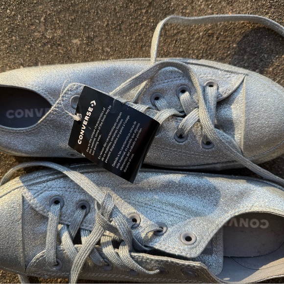 Converse Metallic Silver Low-Tops - Picture 2 of 4